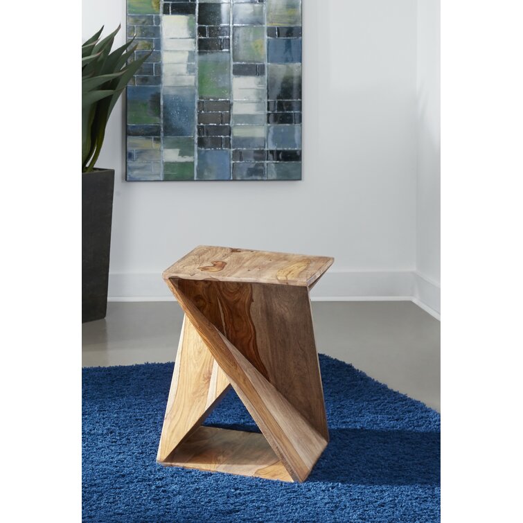 Leilla solid wood abstract shop end table